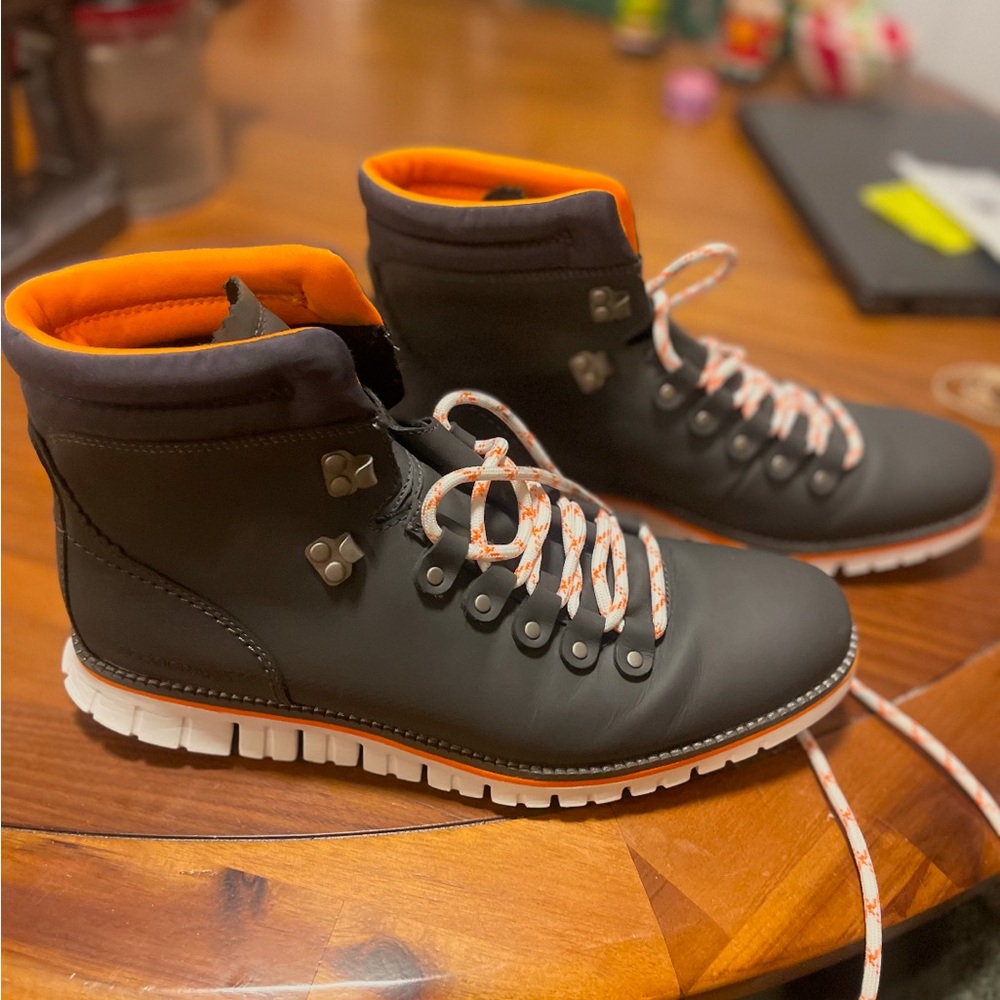 Cole Haan Gray and Orange Boots
